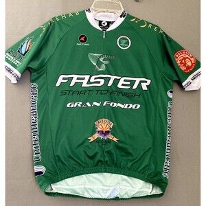 Pactimo Jersey Men's Medium Green Faster Cycling Gran Fondo Pockets Tour De Cure